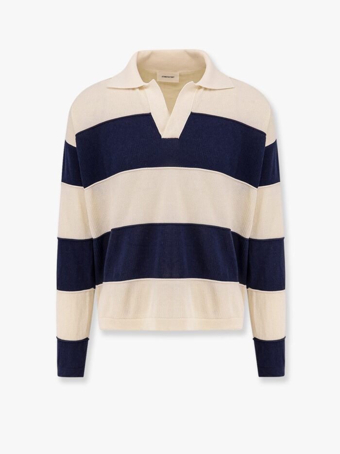 ATOMO Striped Cotton And Viscose Polo Shirt