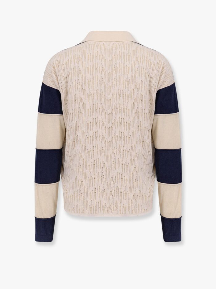 ATOMO Striped Cotton And Viscose Polo Shirt