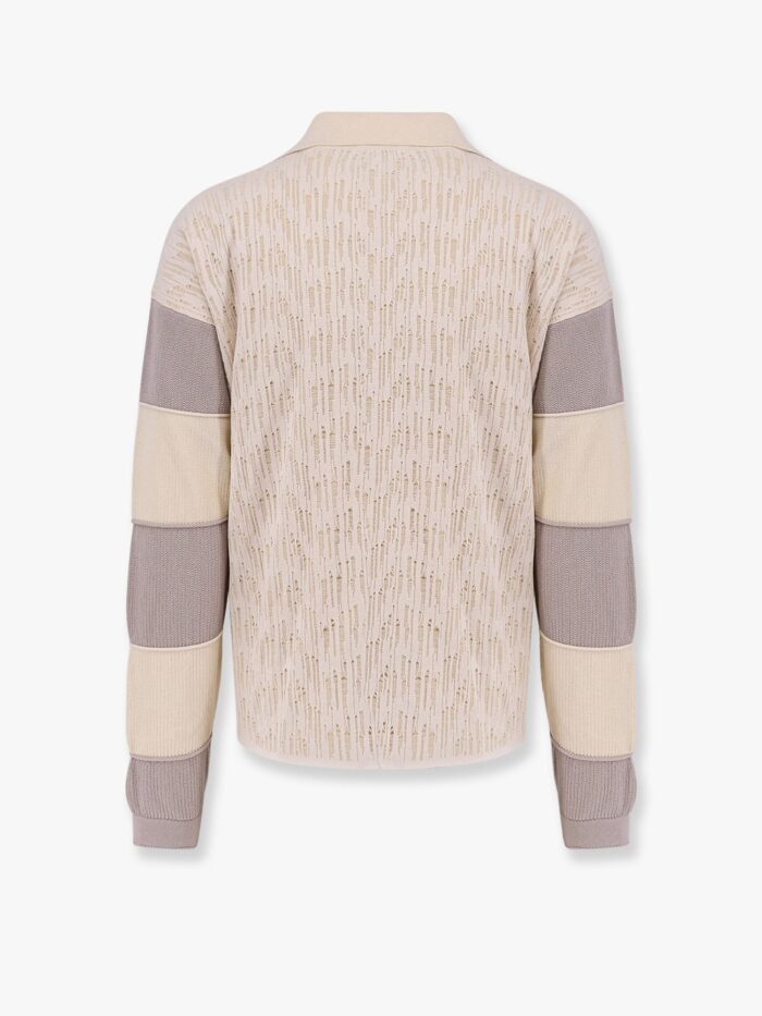 ATOMO Striped Cotton And Viscose Polo Shirt