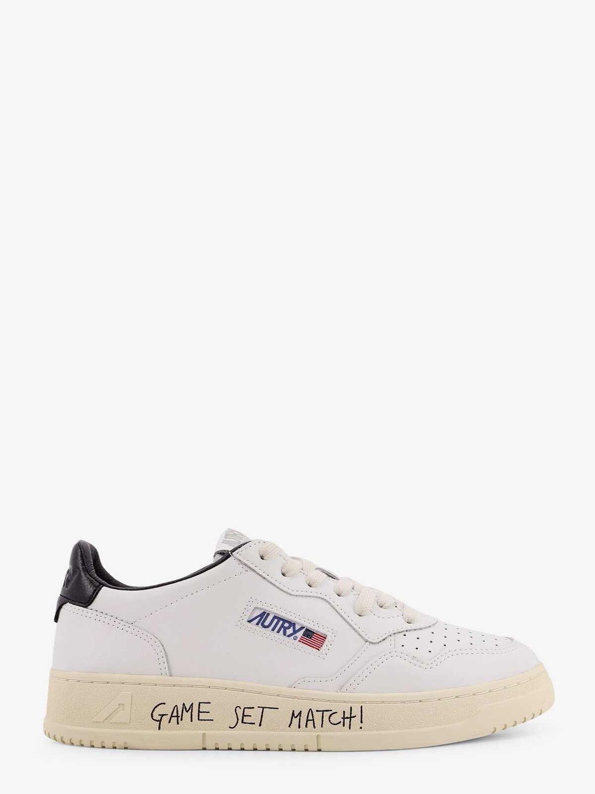 Autry Medalist Leather Sneakers With Side Print