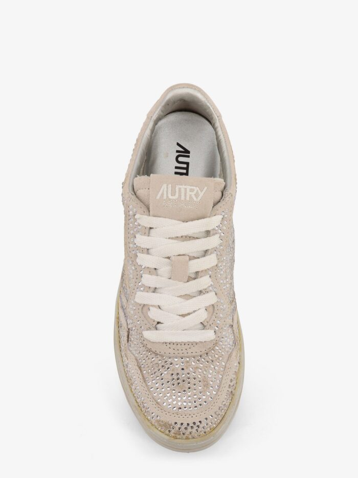 Autry Medalist Low Suede Sneakers With Rhinestones