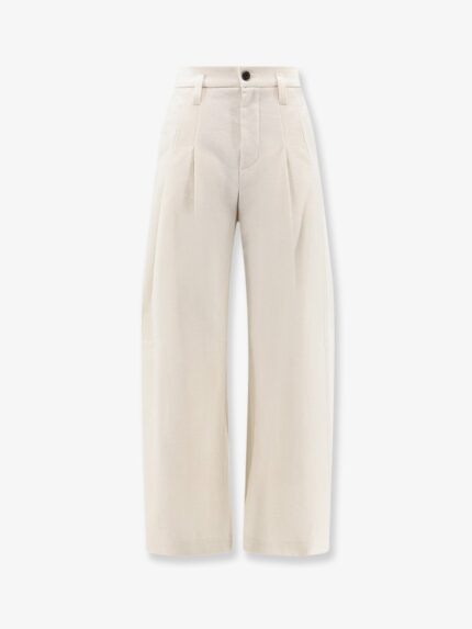 Brunello Cucinelli Baggy Wrinkled Wool And Cotton Trousers