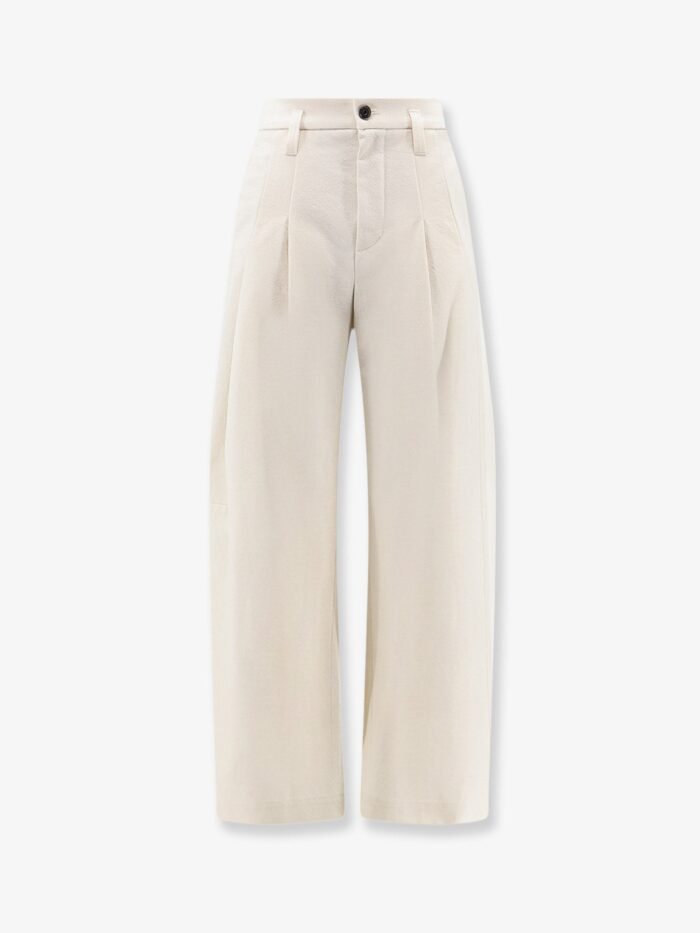 Brunello Cucinelli Baggy Wrinkled Wool And Cotton Trousers