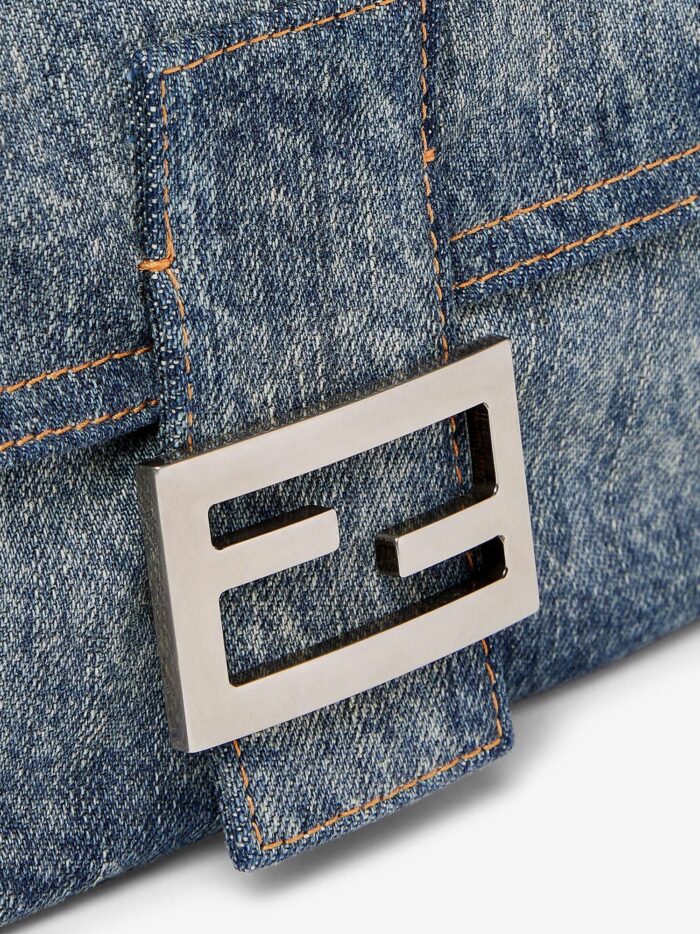 Fendi Baguette 26424 Shoulder Bag In Denim Blue