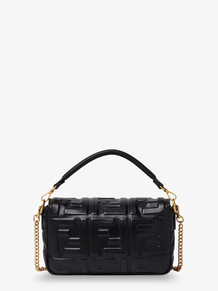 Fendi Baguette Mini Leather Shoulder Bag With Embossed FF Pattern