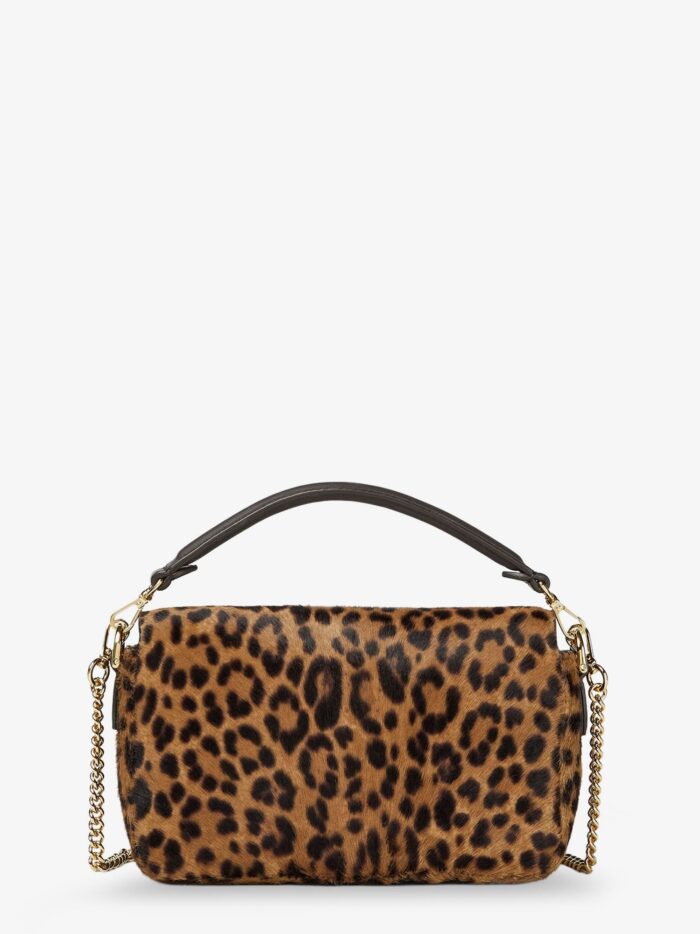 Baguette Mini Leather Shoulder Bag With Fendi Leo Print