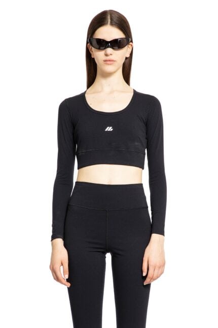 BALENCIAGA Activewear Long Sleeve Cropped Top