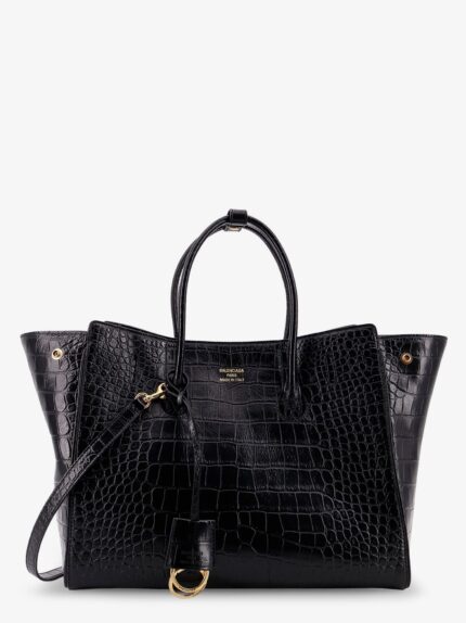 Balenciaga All Hampton Small Leather Shoulder Bag With Croco Effect