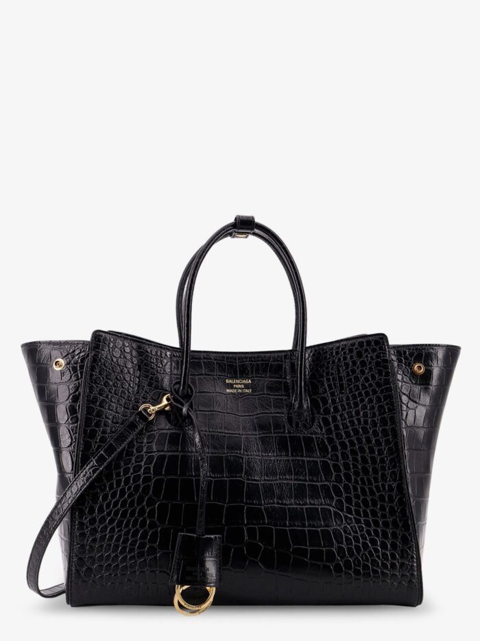 Balenciaga All Hampton Small Leather Shoulder Bag With Croco Effect