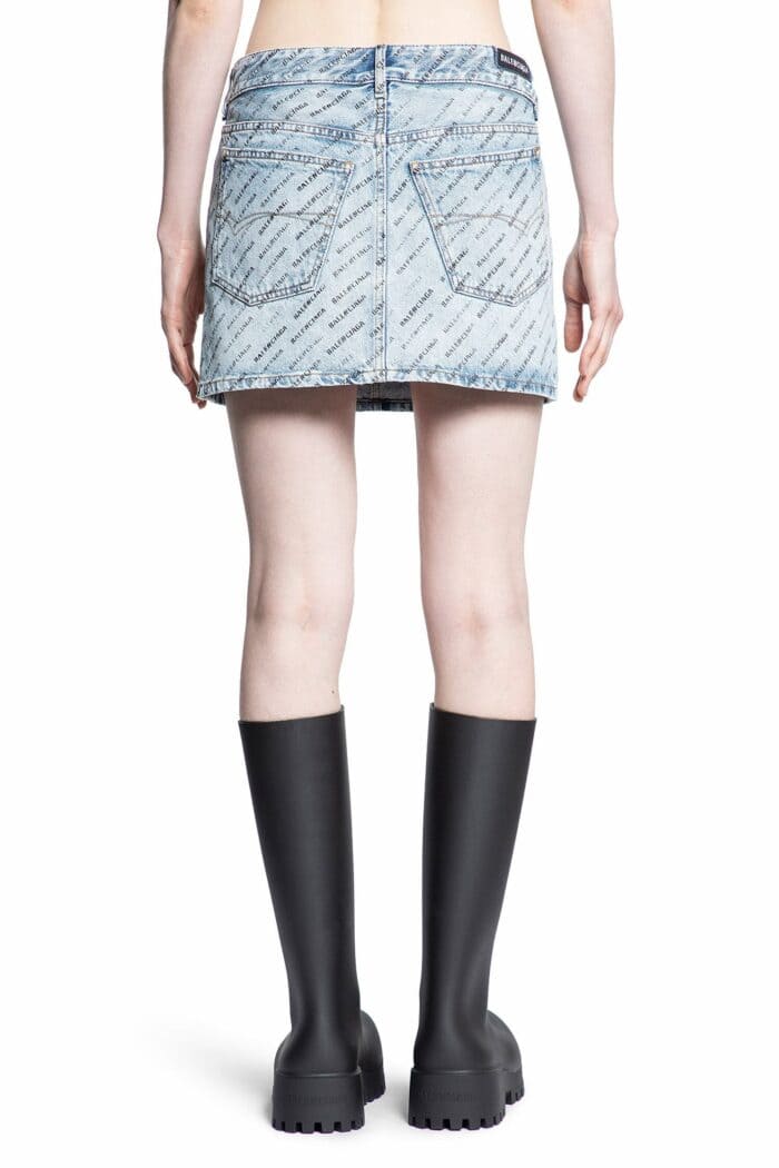 BALENCIAGA All Over Logo Low Waist Mini Skirt