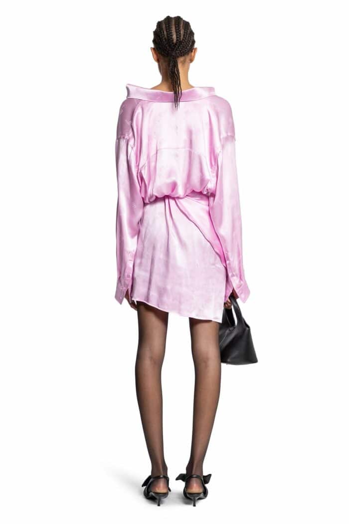 BALENCIAGA Bb Monogram Wrap Silk Dress