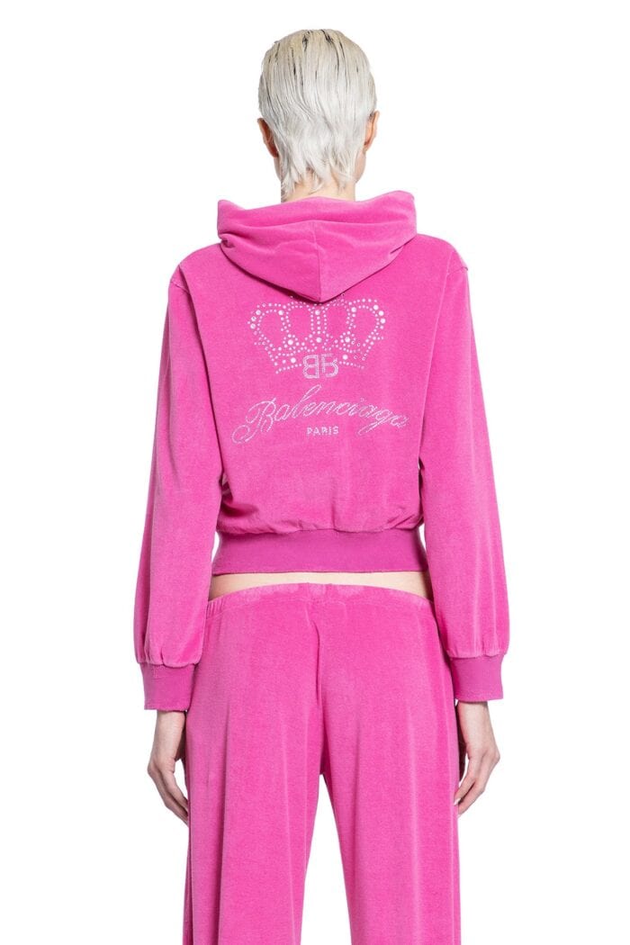 BALENCIAGA Bb Motel Zip-up Hoodie Fitted In Velvet