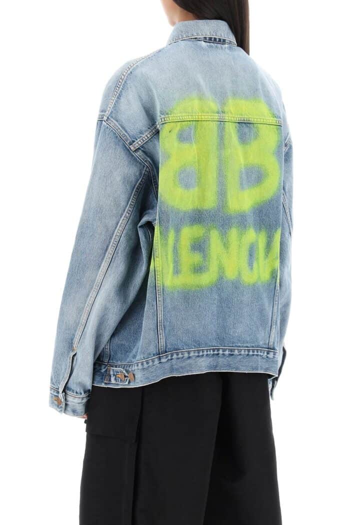 Balenciaga Bb Spray Paint Denim Jacket