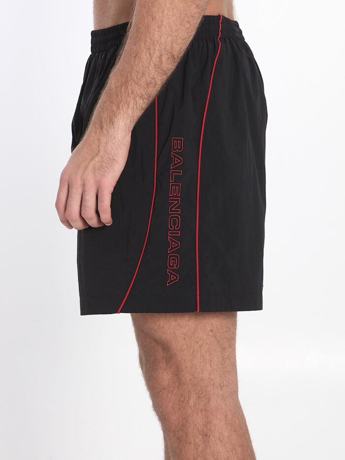 Balenciaga Bermuda shorts with red logo