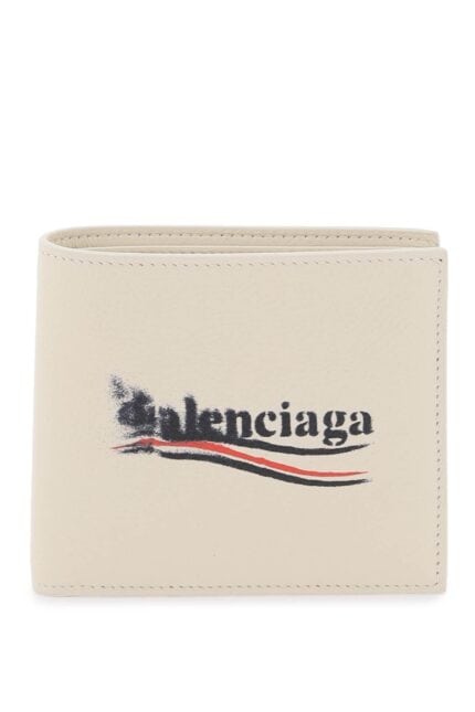 BALENCIAGA Bifold Cash Wallet With Political Stencil Logo