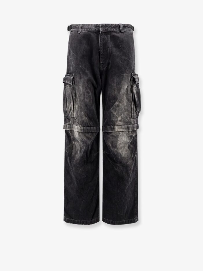 balenciaga cargo black denim trousers Balenciaga Cargo Black Denim Trousers