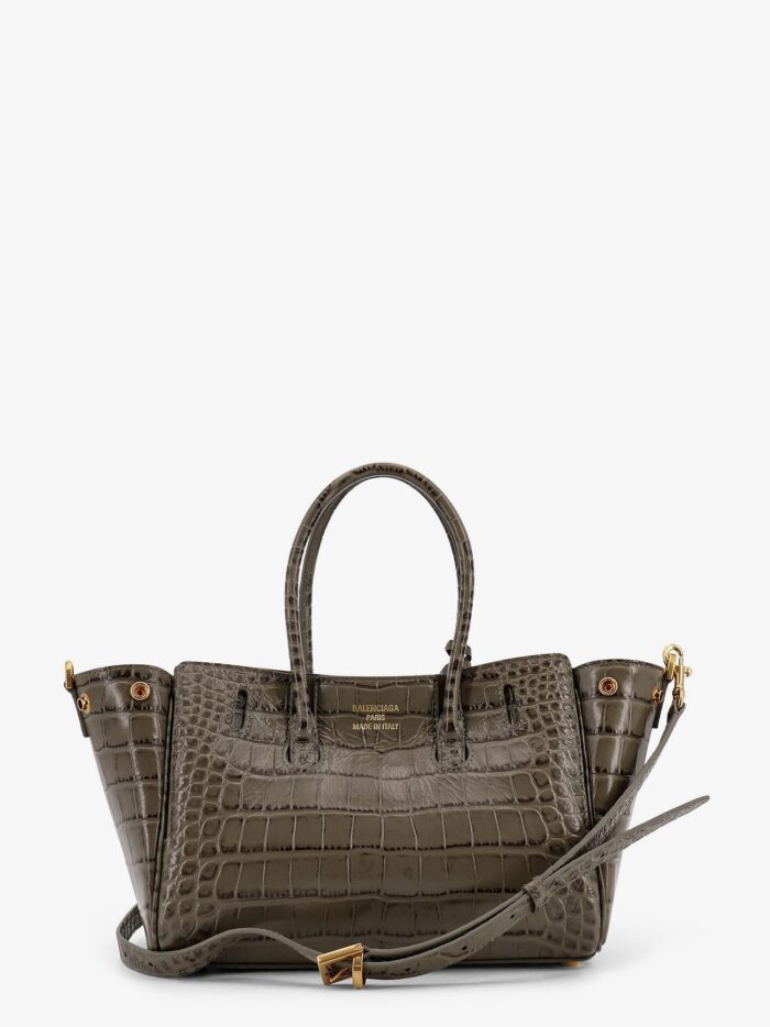 Balenciaga Carry All Bel Air Mini Leather Shoulder Bag With Croco Effect