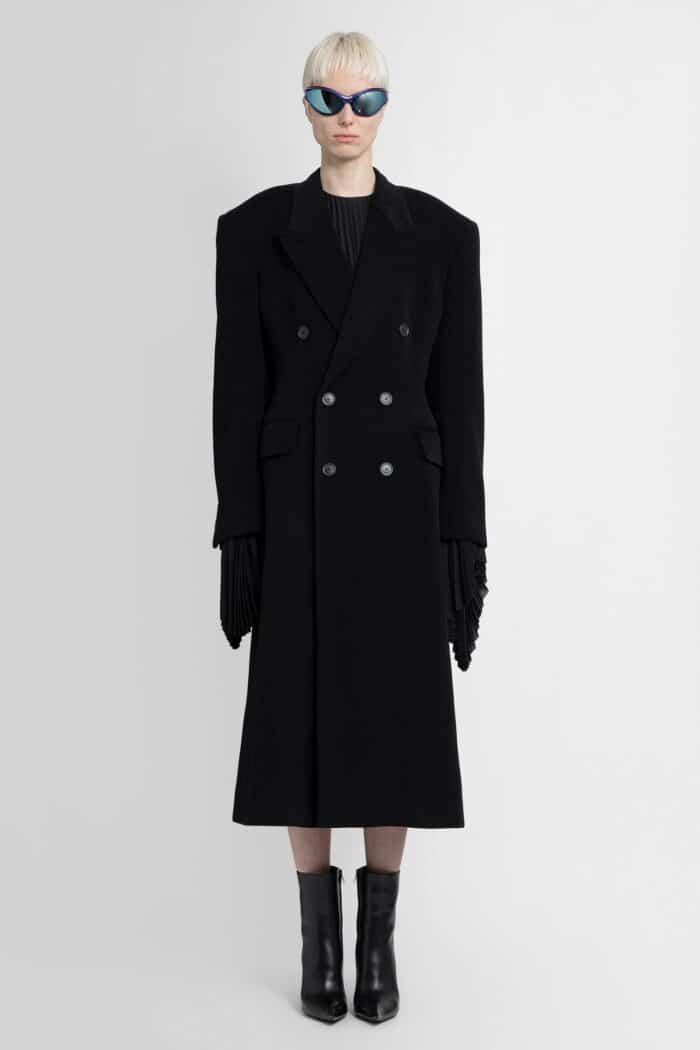 BALENCIAGA Cinched Cashmere Coat