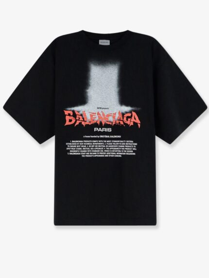 Balenciaga Cotton T-shirt With Front Logo Print