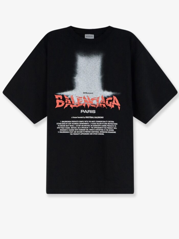 Balenciaga Cotton T-shirt With Front Logo Print