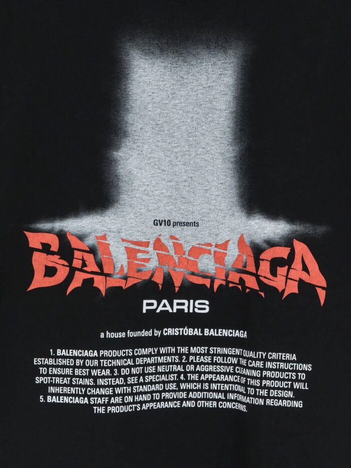 Balenciaga Cotton T-shirt With Front Logo Print