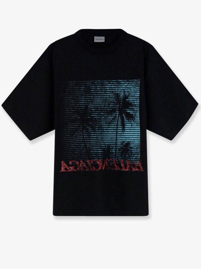 balenciaga cotton t shirt with front print Balenciaga Cotton T-shirt With Front Print