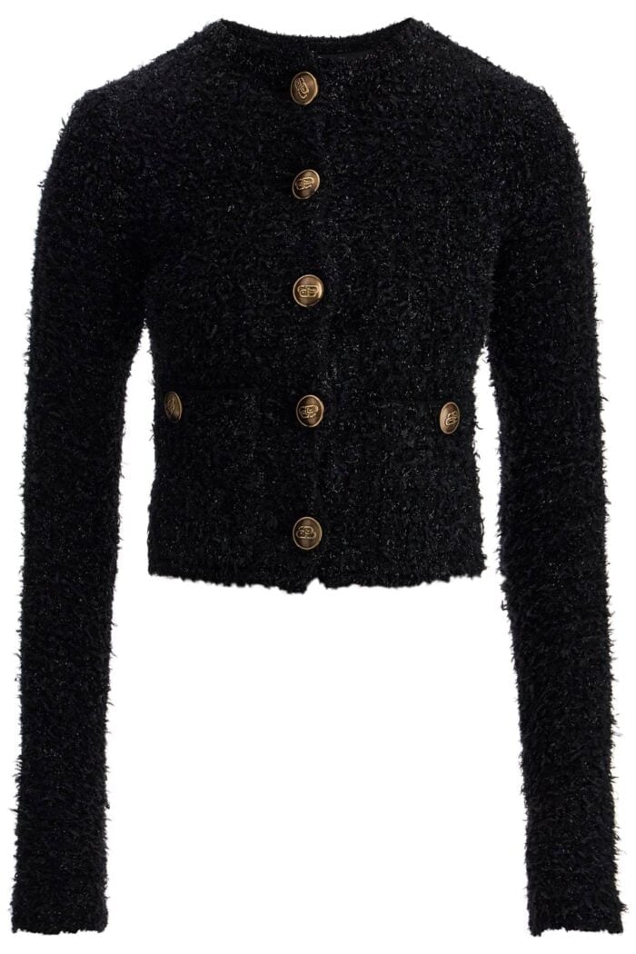 BALENCIAGA Cropped Tweed Jacket For