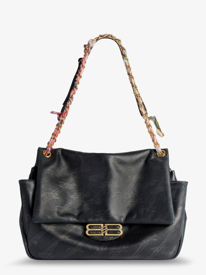 Balenciaga Darling Leather Shoulder Bag With BB Logo On The Front