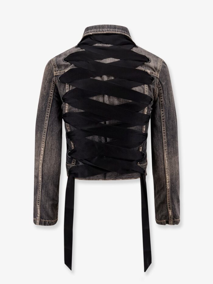 Balenciaga Denim Jacket With Satin Laces