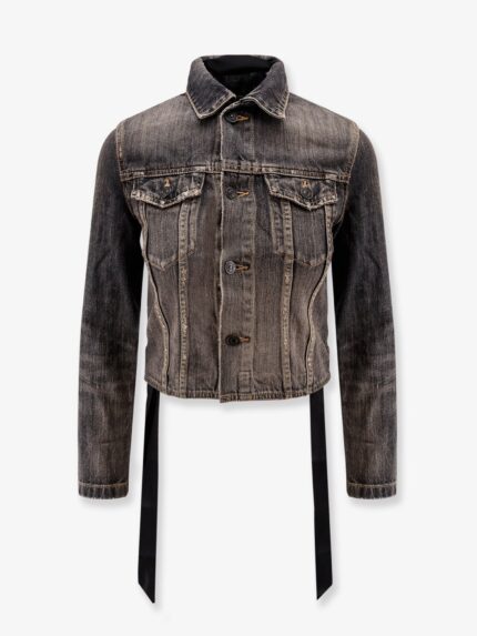 Balenciaga Denim Jacket With Satin Laces