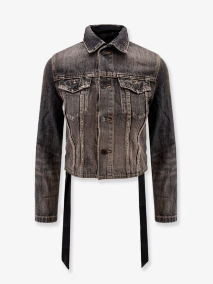 Balenciaga Denim Jacket With Satin Laces