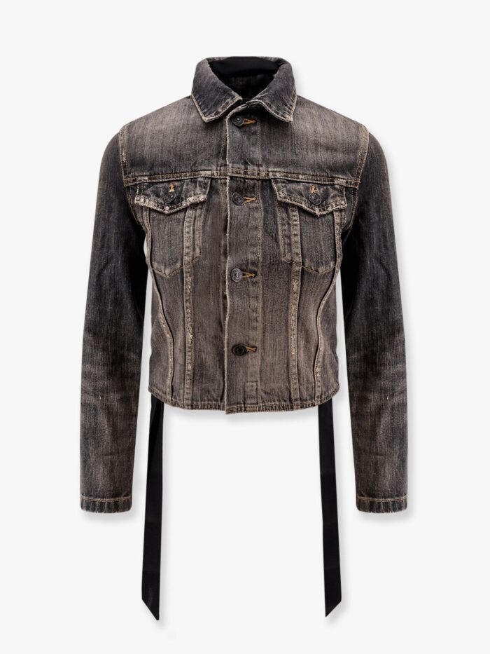 Balenciaga Denim Jacket With Satin Laces