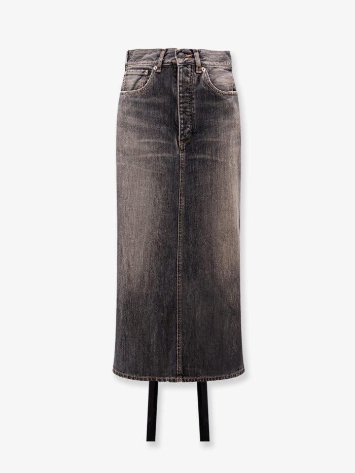 Balenciaga Denim Skirt With Laces Interwining