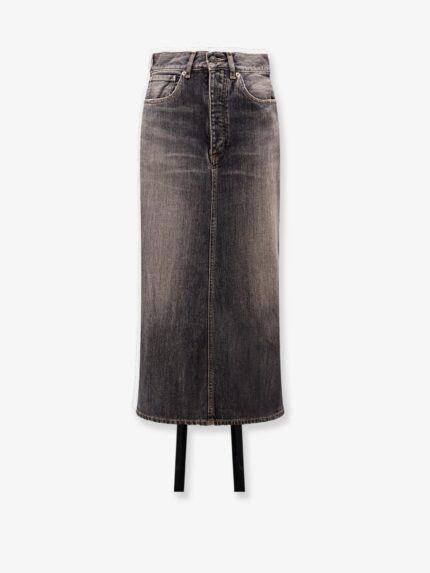 Balenciaga Denim Skirt With Laces Interwining
