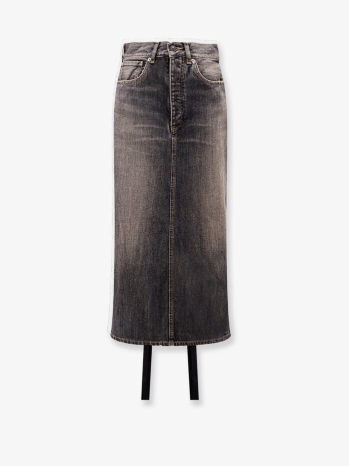 Balenciaga Denim Skirt With Laces Interwining