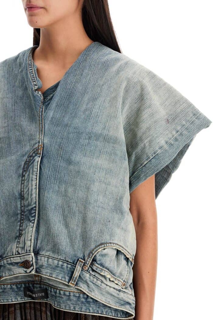 BALENCIAGA Denim Top With Trompe L