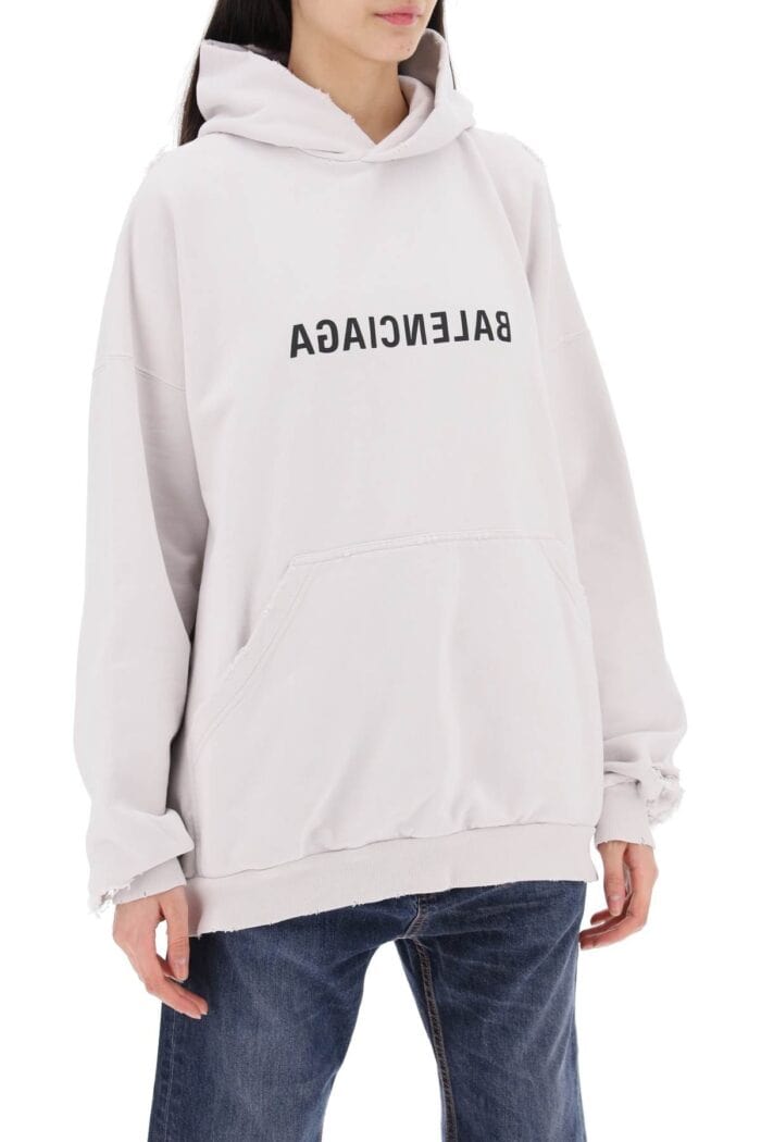 BALENCIAGA Destroyed Logo Sweatshirt With