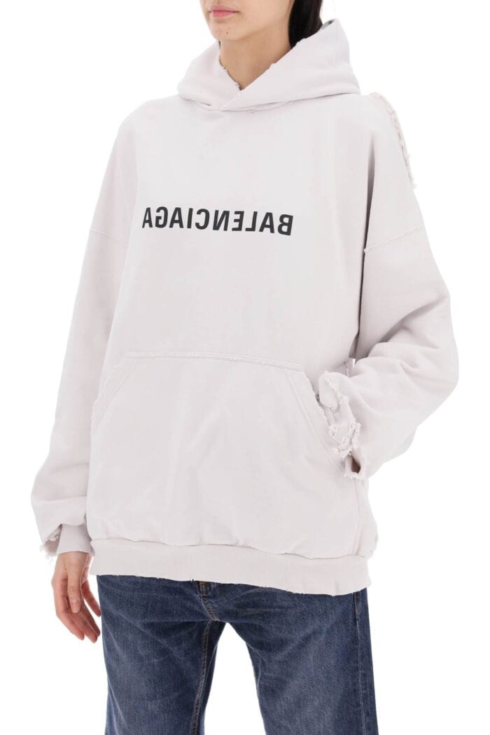 BALENCIAGA Destroyed Logo Sweatshirt With