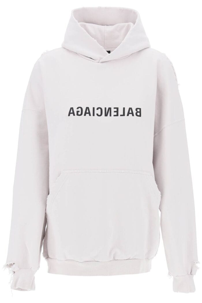 BALENCIAGA Destroyed Logo Sweatshirt With