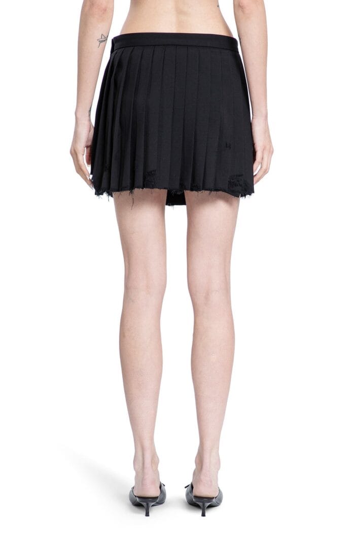 BALENCIAGA Destroyed Pleated Mini Skirt