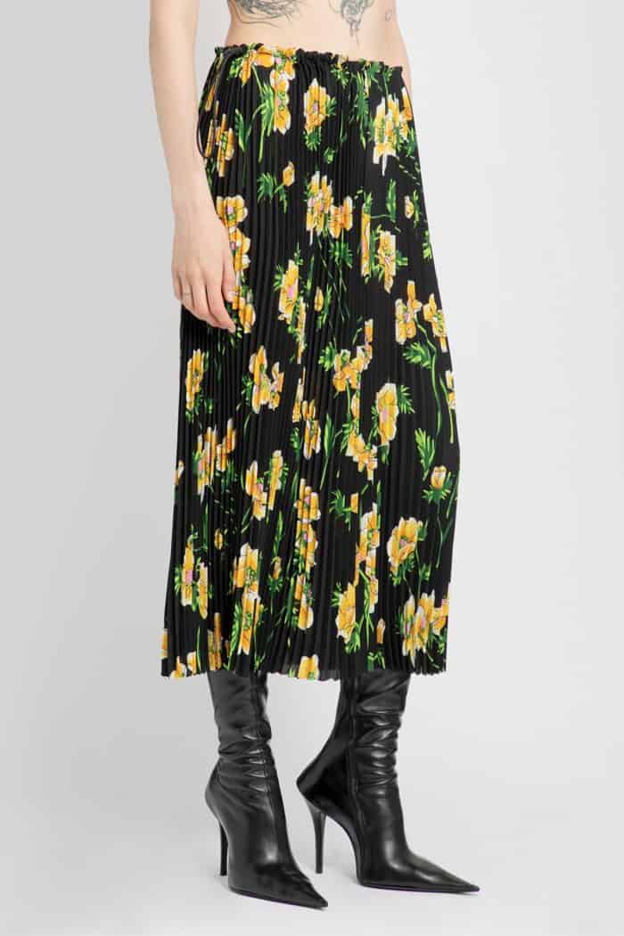 BALENCIAGA Flower Pleated Skirt