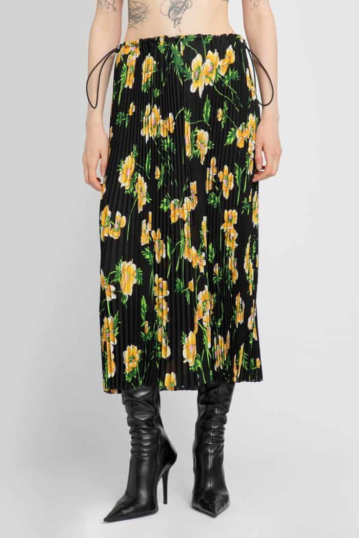 BALENCIAGA Flower Pleated Skirt