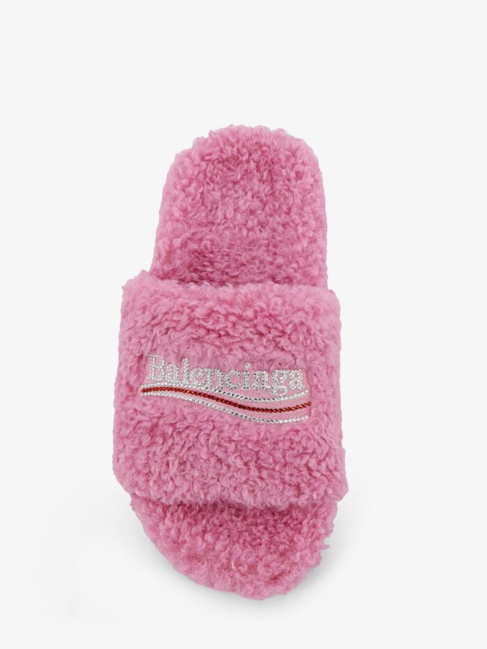 Balenciaga Furry Synthetic Fur Sandals