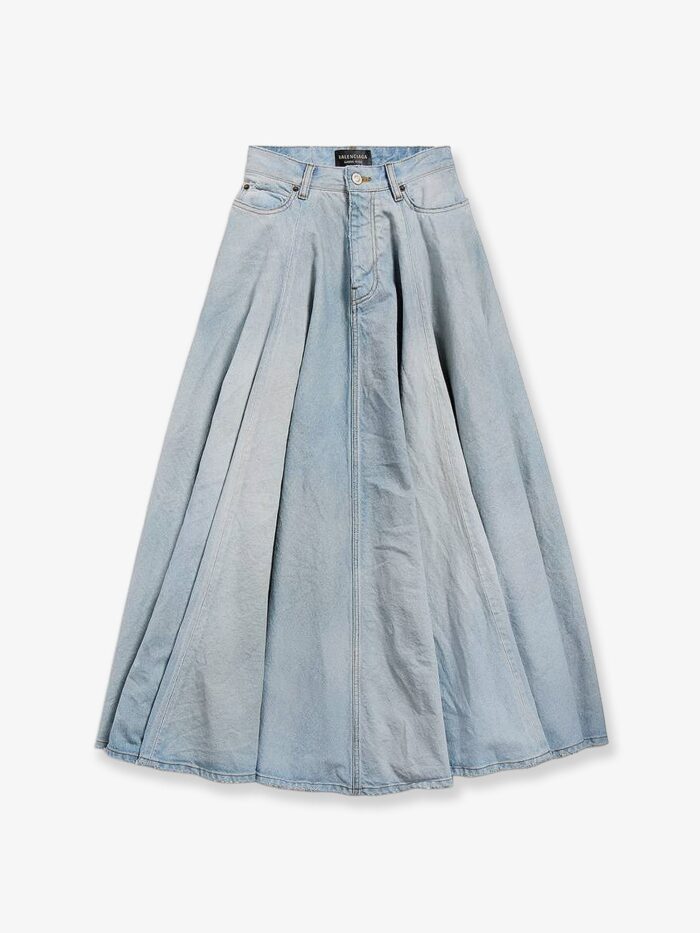Balenciaga Godet Maxi Cotton Skirt