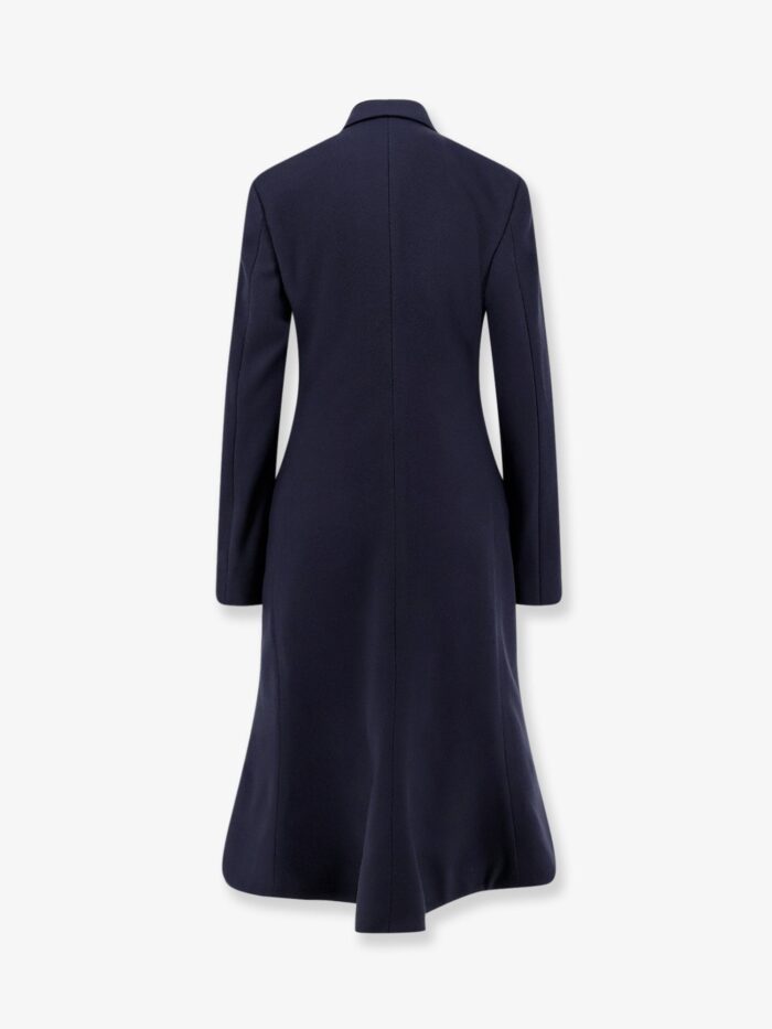 Balenciaga Godet Midi Double-breasted Wool Coat