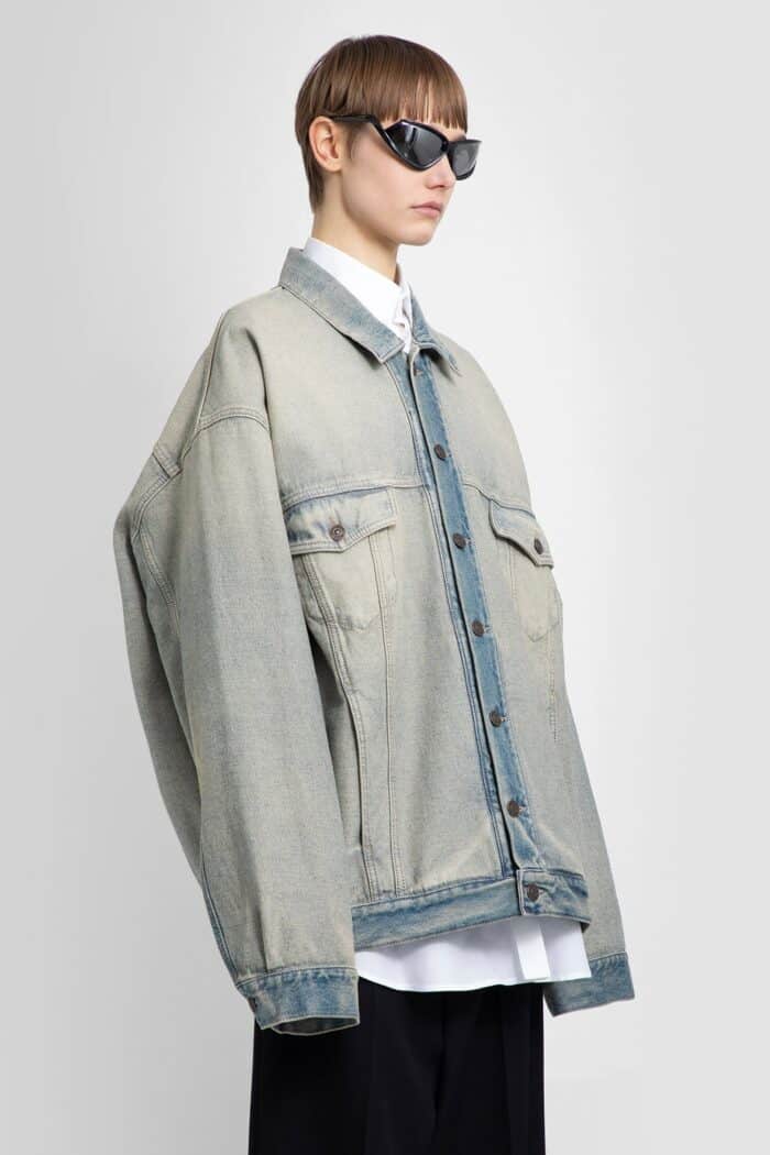 balenciaga inside out oversized denim jacket BALENCIAGA Inside-out Oversized Denim Jacket