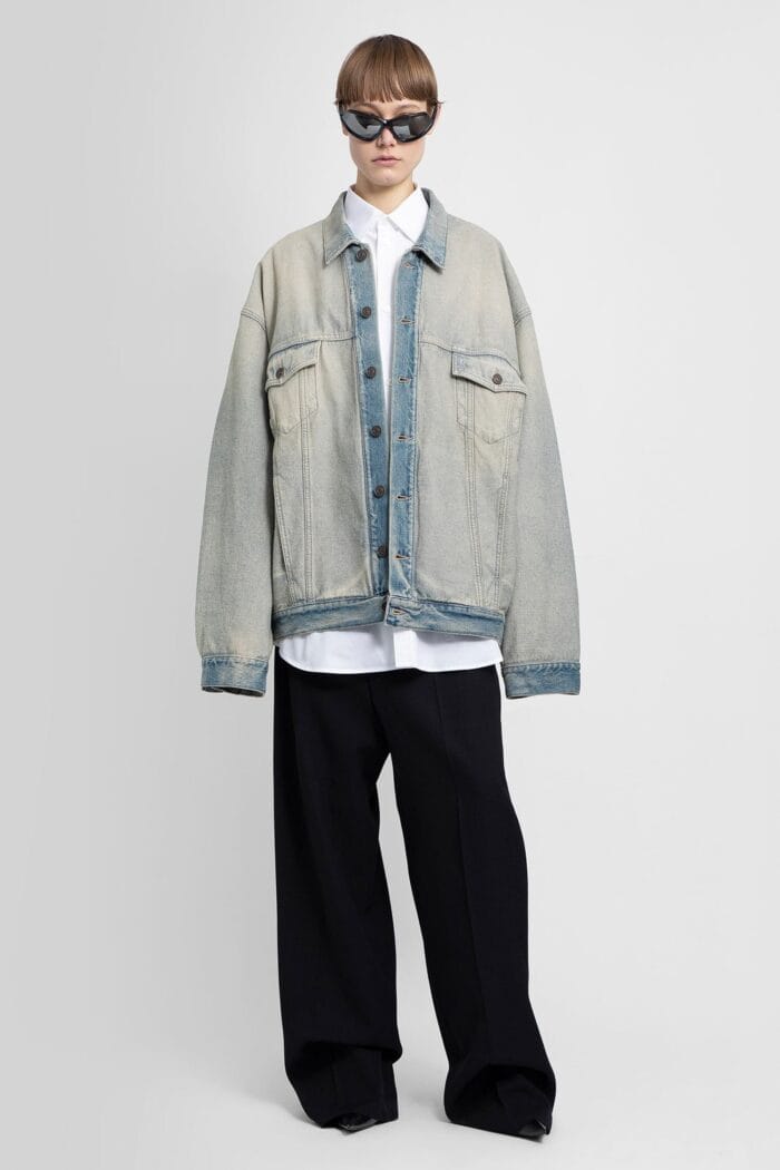 balenciaga inside out oversized denim jacket BALENCIAGA Inside-out Oversized Denim Jacket