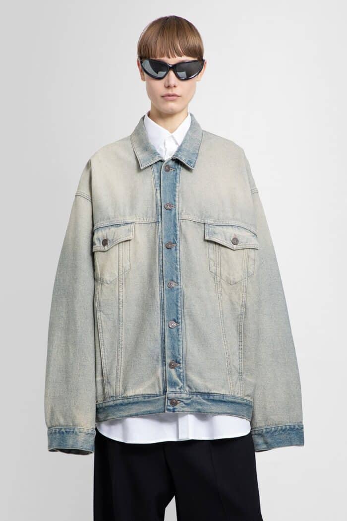 balenciaga inside out oversized denim jacket BALENCIAGA Inside-out Oversized Denim Jacket