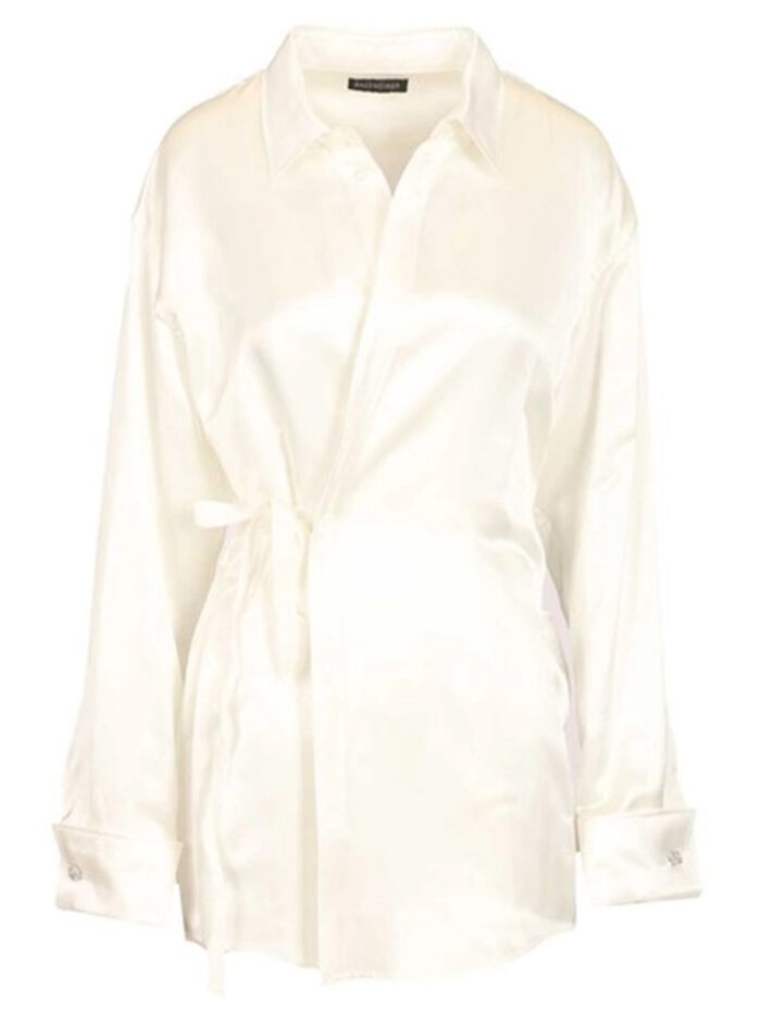 Balenciaga Ivory wrap shirt