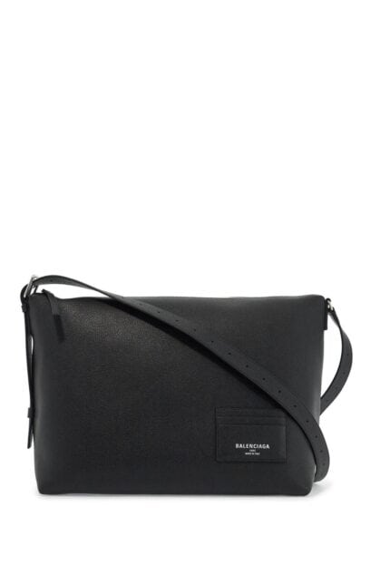 BALENCIAGA Large Leather Credit Messenger Bag